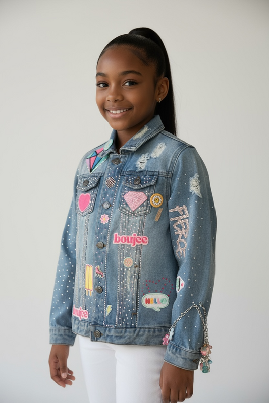 Shinning Bright Theme Denim jacket
